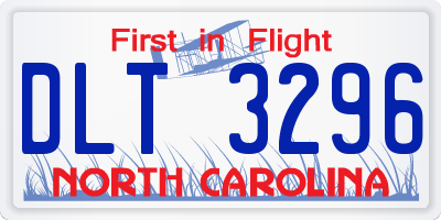 NC license plate DLT3296