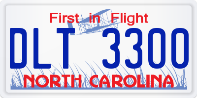 NC license plate DLT3300