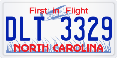 NC license plate DLT3329