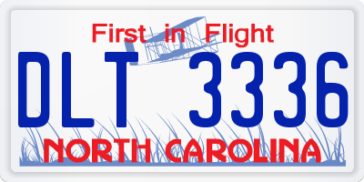 NC license plate DLT3336
