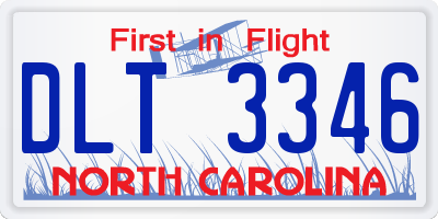 NC license plate DLT3346