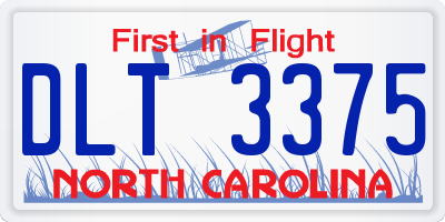 NC license plate DLT3375