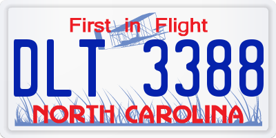 NC license plate DLT3388