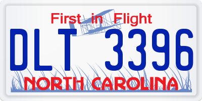 NC license plate DLT3396