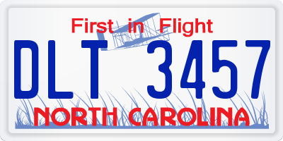 NC license plate DLT3457