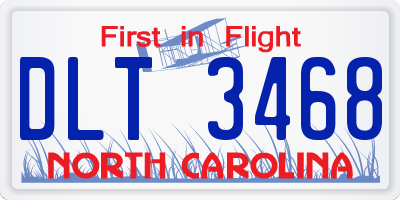 NC license plate DLT3468