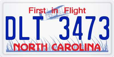 NC license plate DLT3473