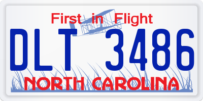 NC license plate DLT3486