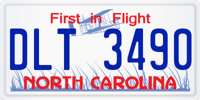 NC license plate DLT3490