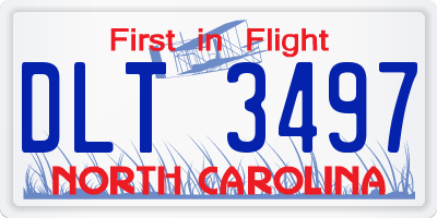 NC license plate DLT3497