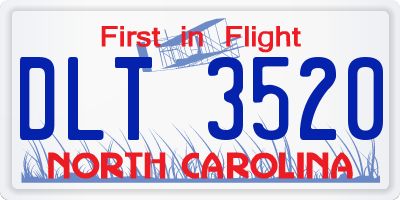NC license plate DLT3520