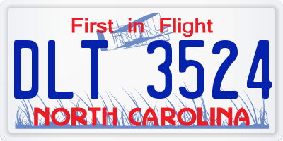 NC license plate DLT3524