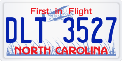 NC license plate DLT3527