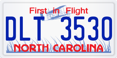 NC license plate DLT3530