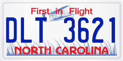 NC license plate DLT3621