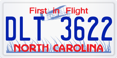 NC license plate DLT3622