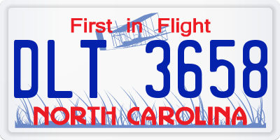 NC license plate DLT3658