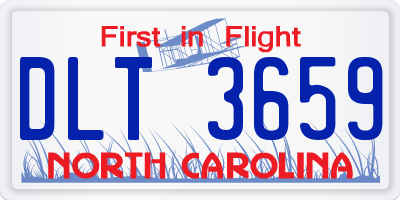 NC license plate DLT3659