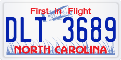 NC license plate DLT3689