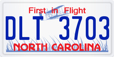 NC license plate DLT3703