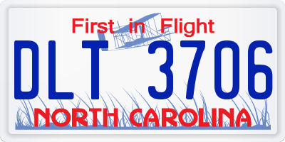 NC license plate DLT3706