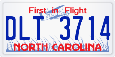 NC license plate DLT3714