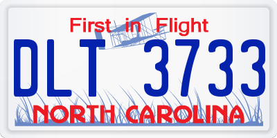 NC license plate DLT3733