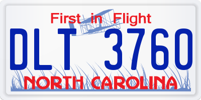 NC license plate DLT3760