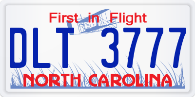NC license plate DLT3777