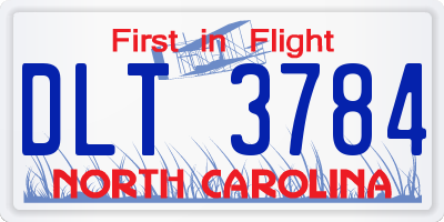 NC license plate DLT3784