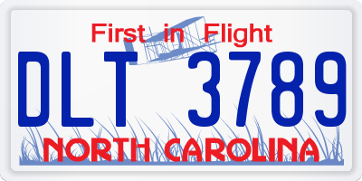 NC license plate DLT3789