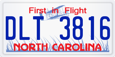 NC license plate DLT3816