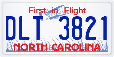 NC license plate DLT3821