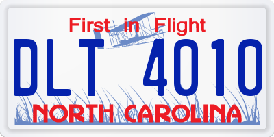 NC license plate DLT4010