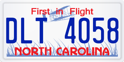 NC license plate DLT4058