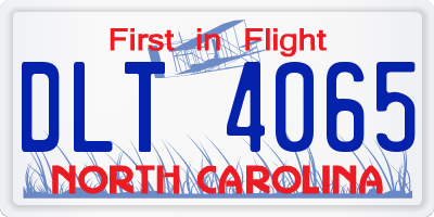 NC license plate DLT4065