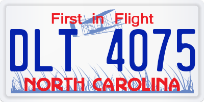 NC license plate DLT4075