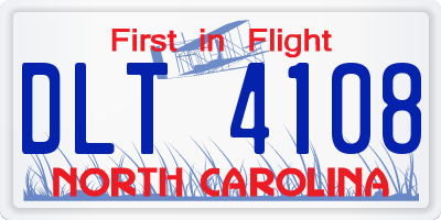 NC license plate DLT4108