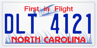 NC license plate DLT4121