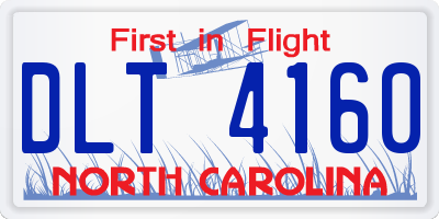 NC license plate DLT4160