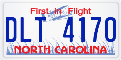 NC license plate DLT4170