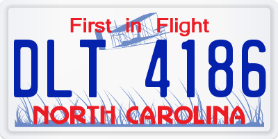 NC license plate DLT4186