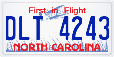 NC license plate DLT4243