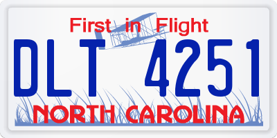 NC license plate DLT4251