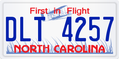 NC license plate DLT4257