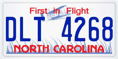 NC license plate DLT4268