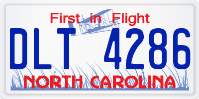 NC license plate DLT4286