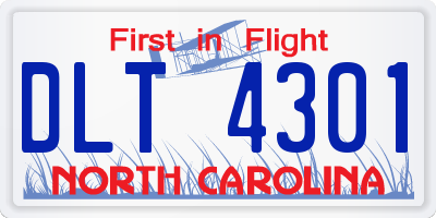 NC license plate DLT4301