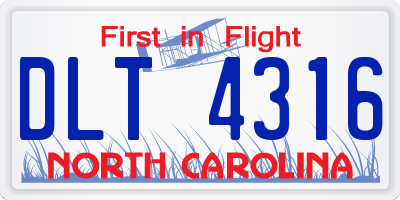 NC license plate DLT4316