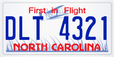 NC license plate DLT4321